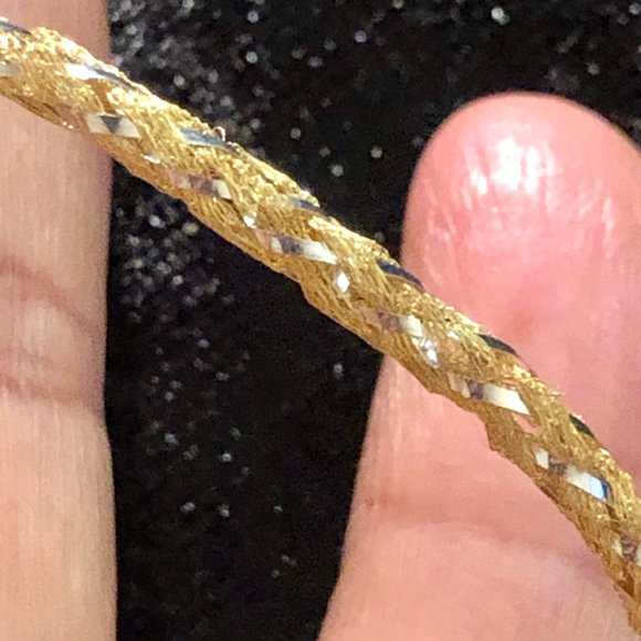 14K Two Tone Milor Italy Rope Weave Chain Necklace - Picture 2 of 3